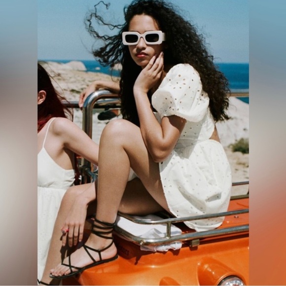 ZARA DRESS WITH CUTWORK EMBROIDERY SIZE L 0881/318 - Picture 8 of 12